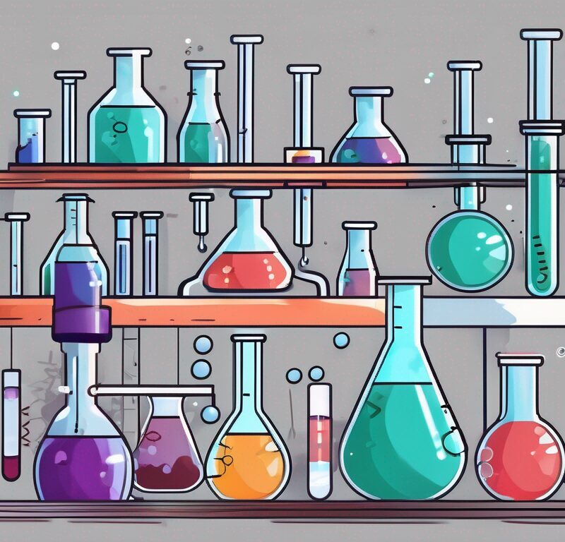 A compounding pharmacy lab with various scientific equipment like test tubes